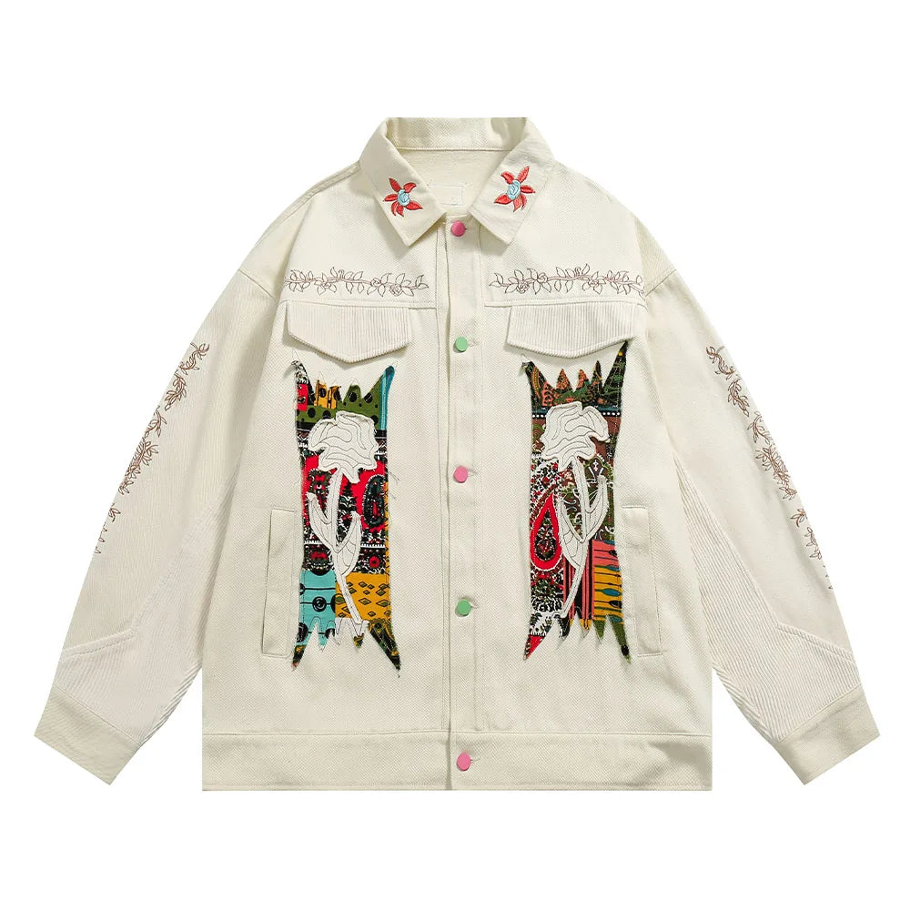 Floral Patchwork Men's Streetwear Jacket - true-deals-club