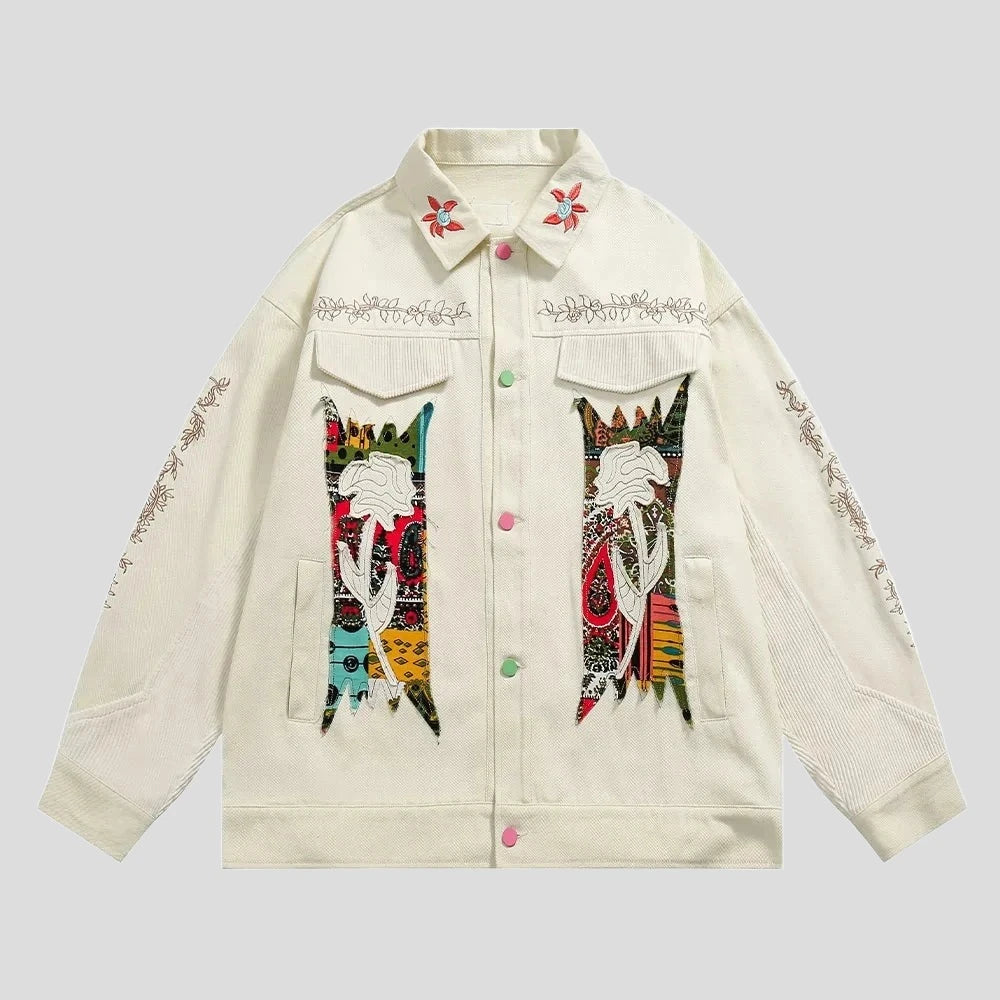 Floral Patchwork Men's Streetwear Jacket - true-deals-club