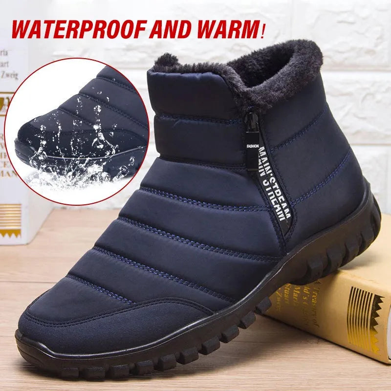 Winter Men's Waterproof Ankle Snow Non-Slip Boots - true-deals-club