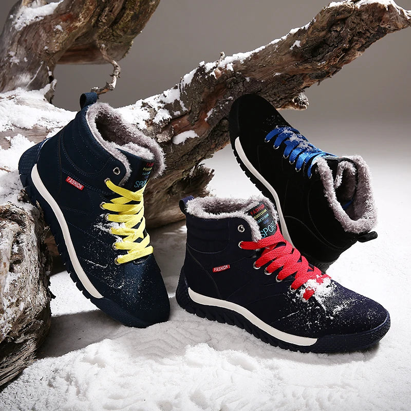 Cozy Winter Men's Snow & Hiking Boots: Plush, Non-slip - true-deals-club