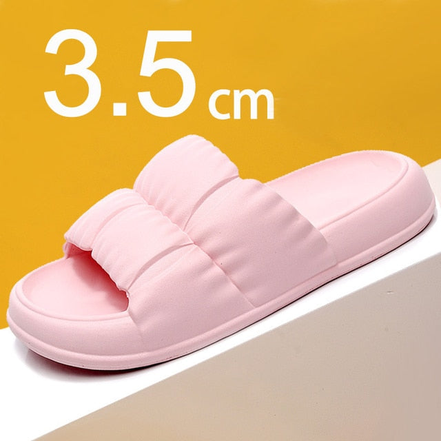 Women's 3.5 cm Platform Single Strap Slides - true-deals-club
