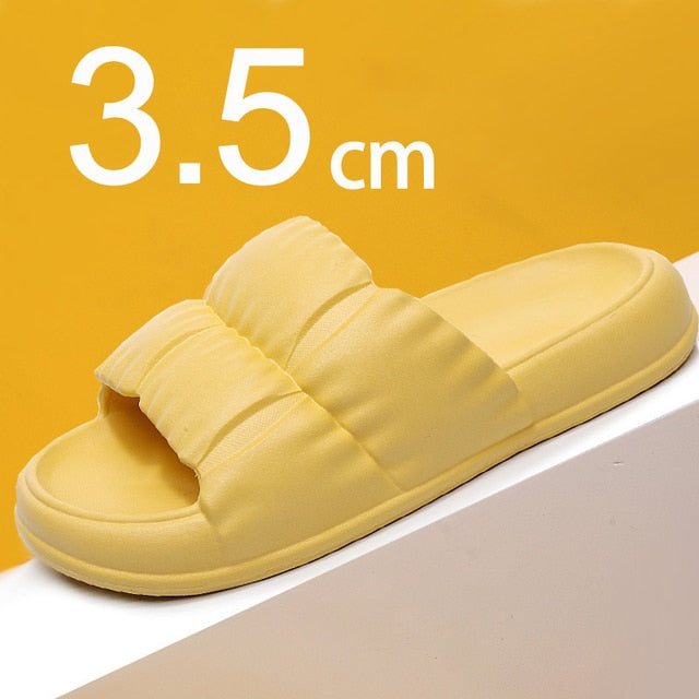 Women's 3.5 cm Platform Single Strap Slides - true-deals-club