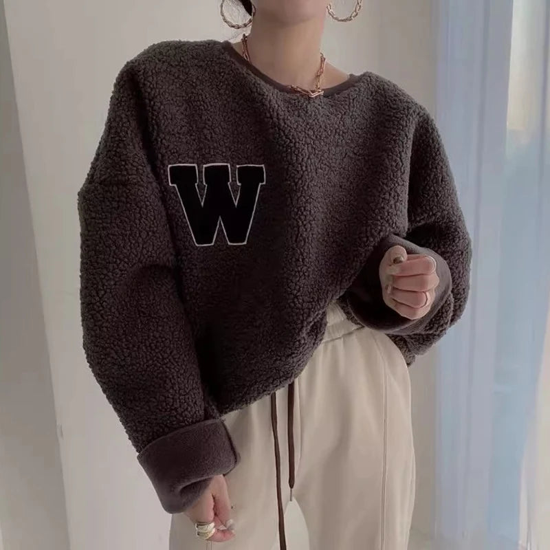 Chic Letter Sweatshirt: Women's Winter Pullover - true-deals-club