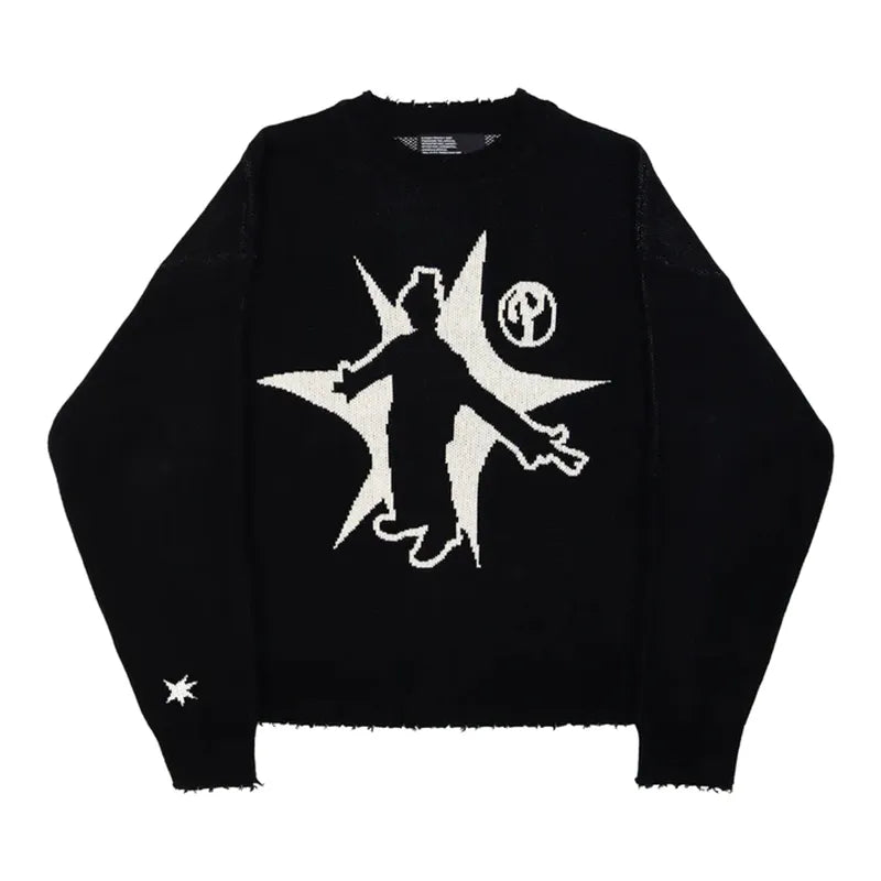 Streetwear Graphic Pullover Cotton Sweaters for Men - true-deals-club