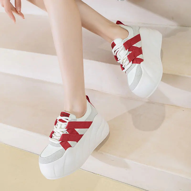 8cm Platform Fashion Loafers: Spring/Summer Trendy Lace-ups - true-deals-club