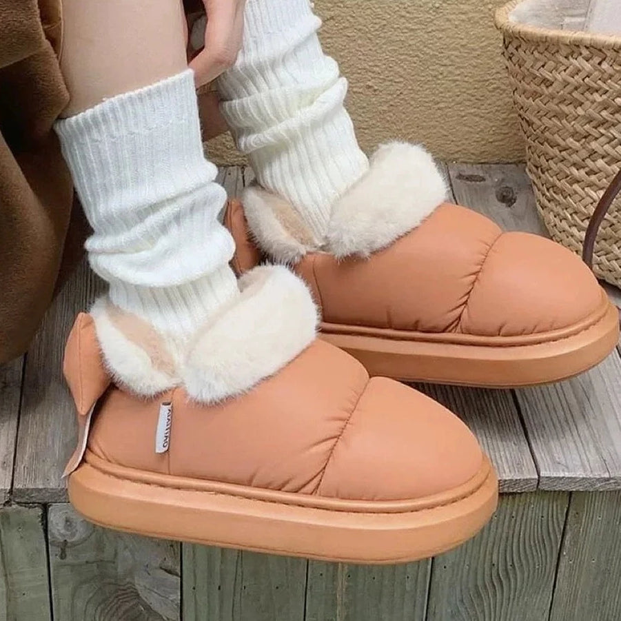 Winter Women's Cute Warm Bow Ankle Boots - true-deals-club