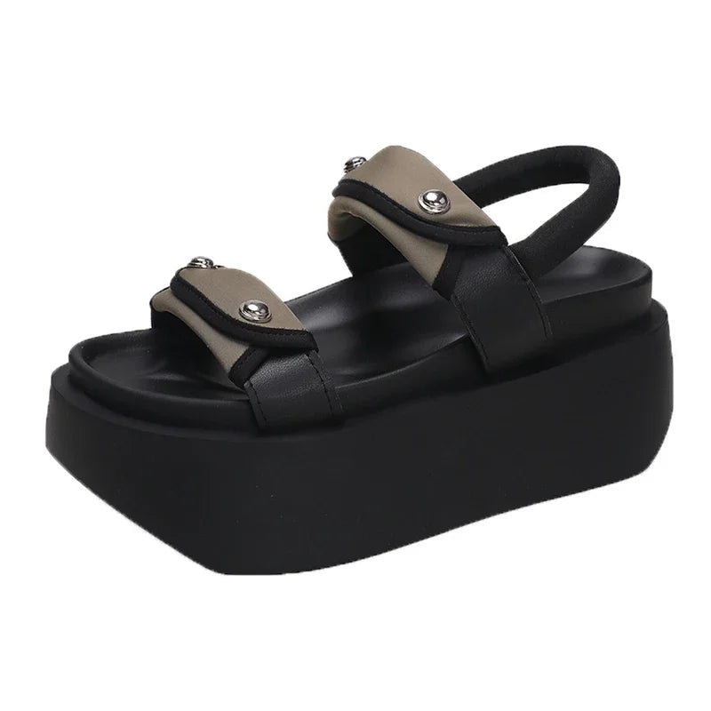 Summer Platform Sandals: Flat Chunky Heels, Beach Gladiator Style, 8CM - true-deals-club