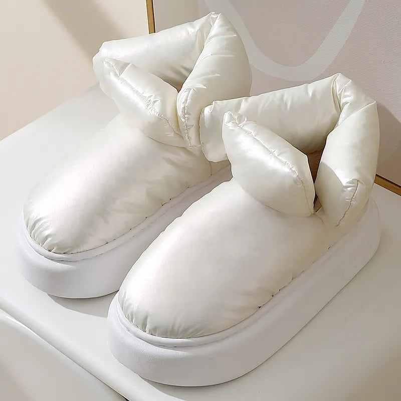 Winter Waterproof Soft Plush Ankle Unisex Bread Slippers - true-deals-club