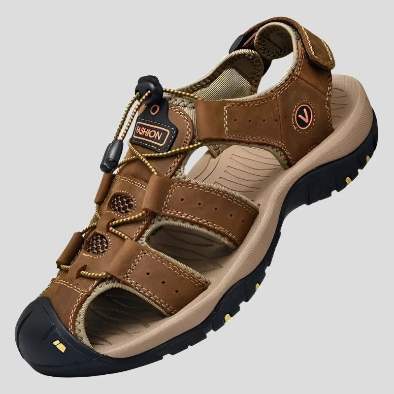 Leather Outdoor Men's Sandals: Toe Anti-Collision - true-deals-club