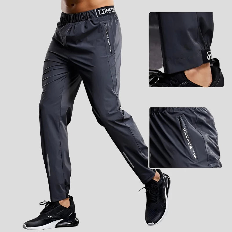 Quick Drying Men's Sport Pants: Zipper Pockets, Fitness - true-deals-club