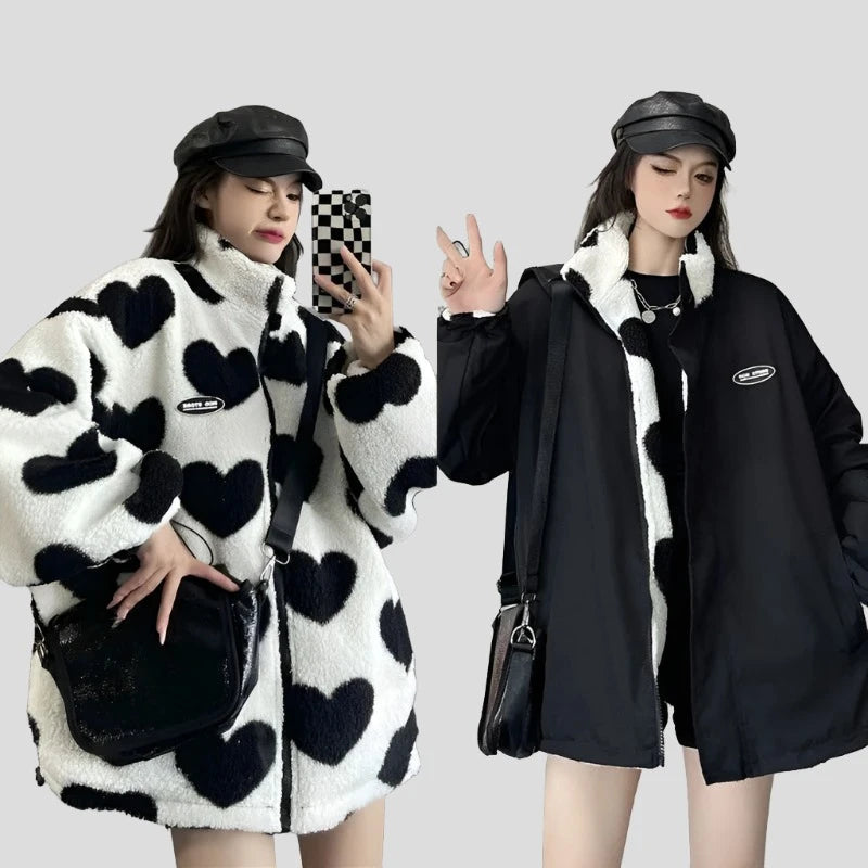 Double-Sided Style Love Lambswool Women's Couple Jacket - true-deals-club