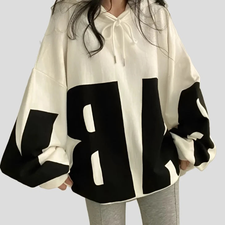 Big Letter Print Women's Hoodie Sweatshirt - true-deals-club