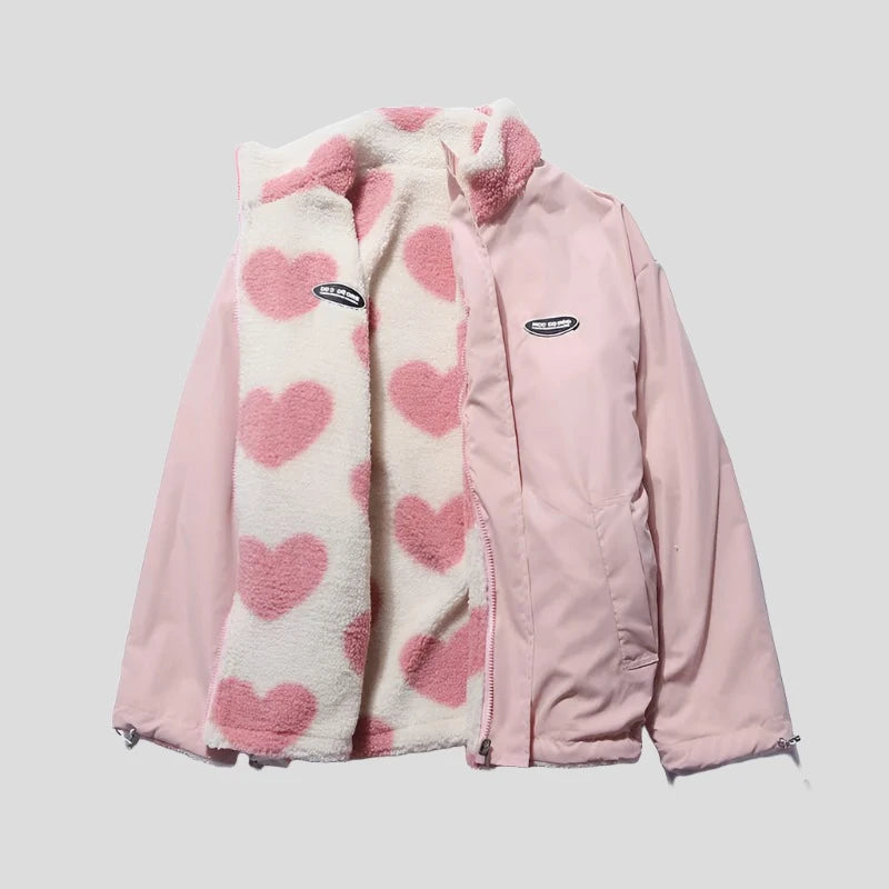 Double-Sided Style Love Lambswool Women's Couple Jacket - true-deals-club