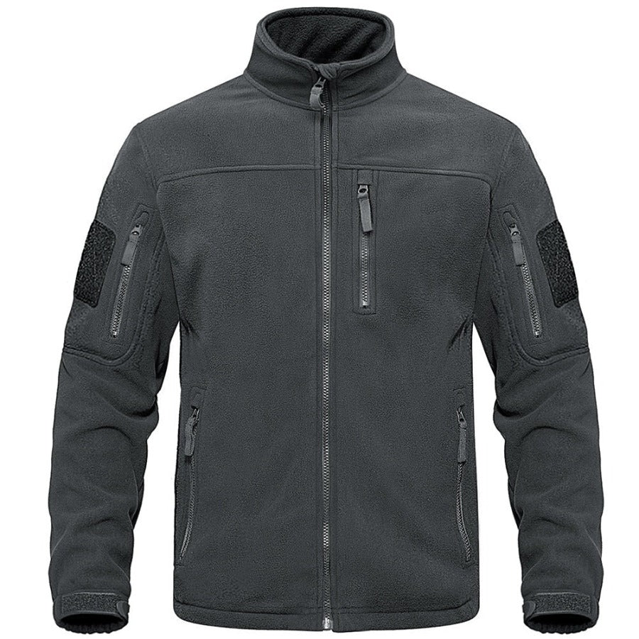 Tactical Warmth and Style: Men's Full-Zip Fleece Jacket - true-deals-club