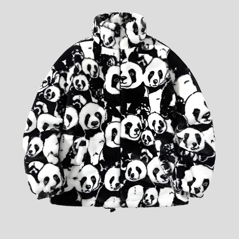 Winter Panda Men's Oversized Warm Fleece Puffer Jacket - true-deals-club