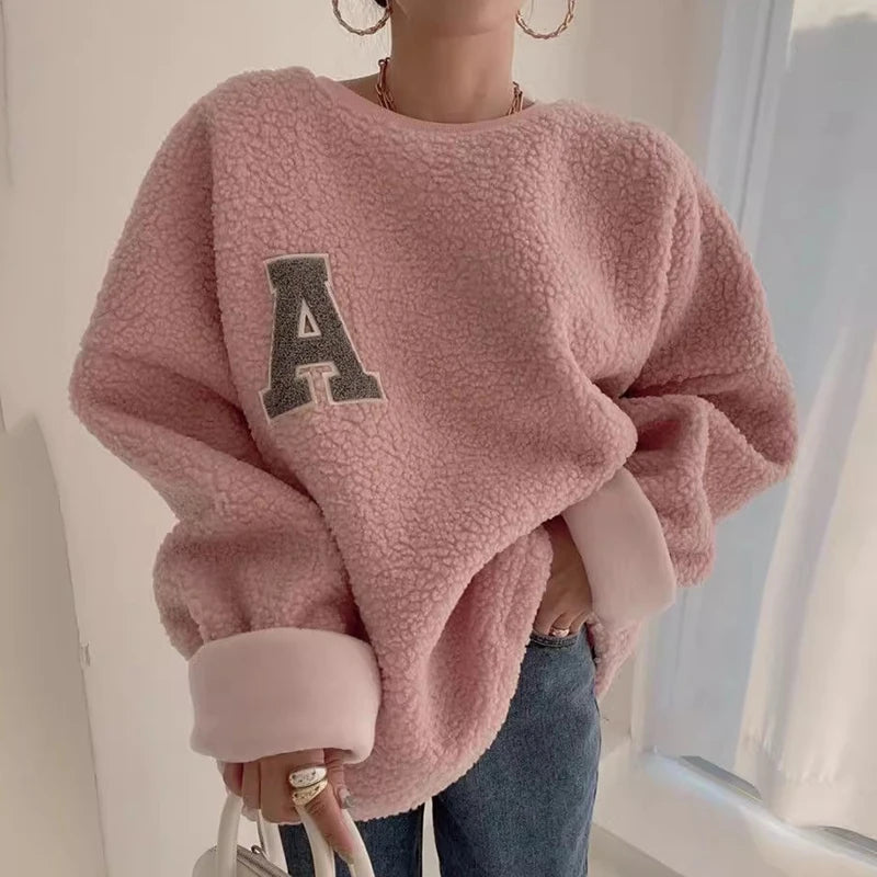 Chic Letter Sweatshirt: Women's Winter Pullover - true-deals-club
