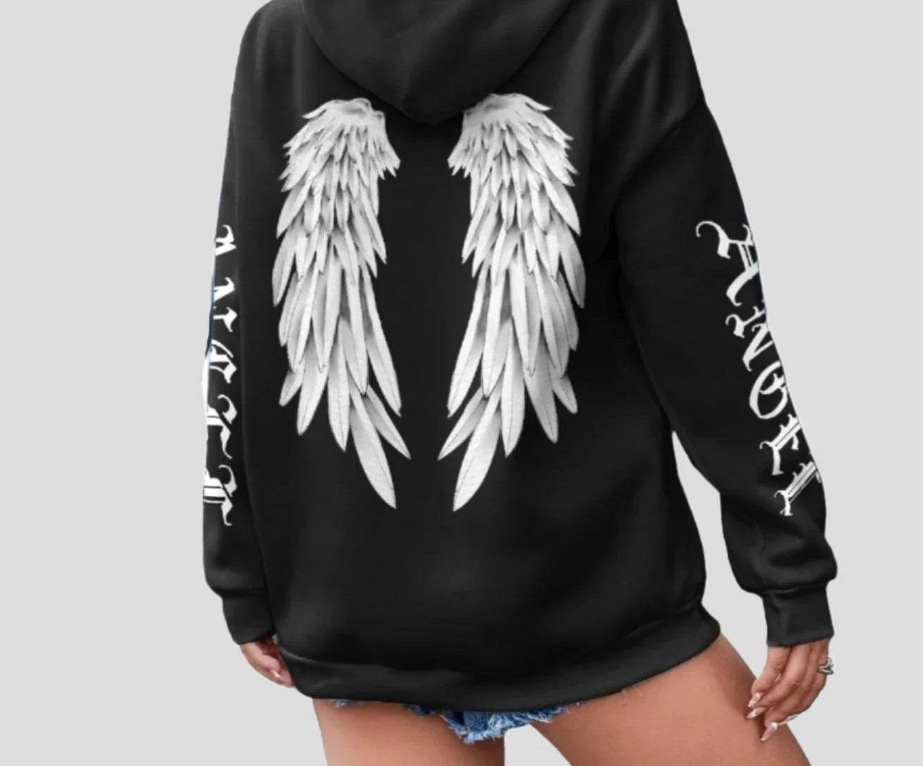 Angel Wings Hoodies: Fleece Pullover Hoodie for Women - true-deals-club