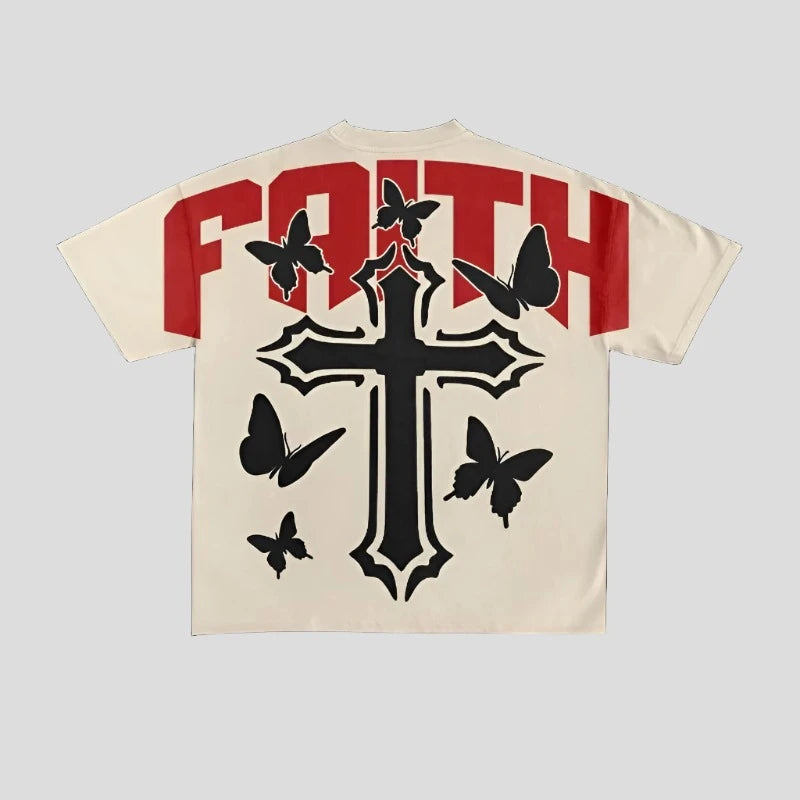 Faith Graphic Print Y2K Oversized Cotton T-Shirt - true-deals-club
