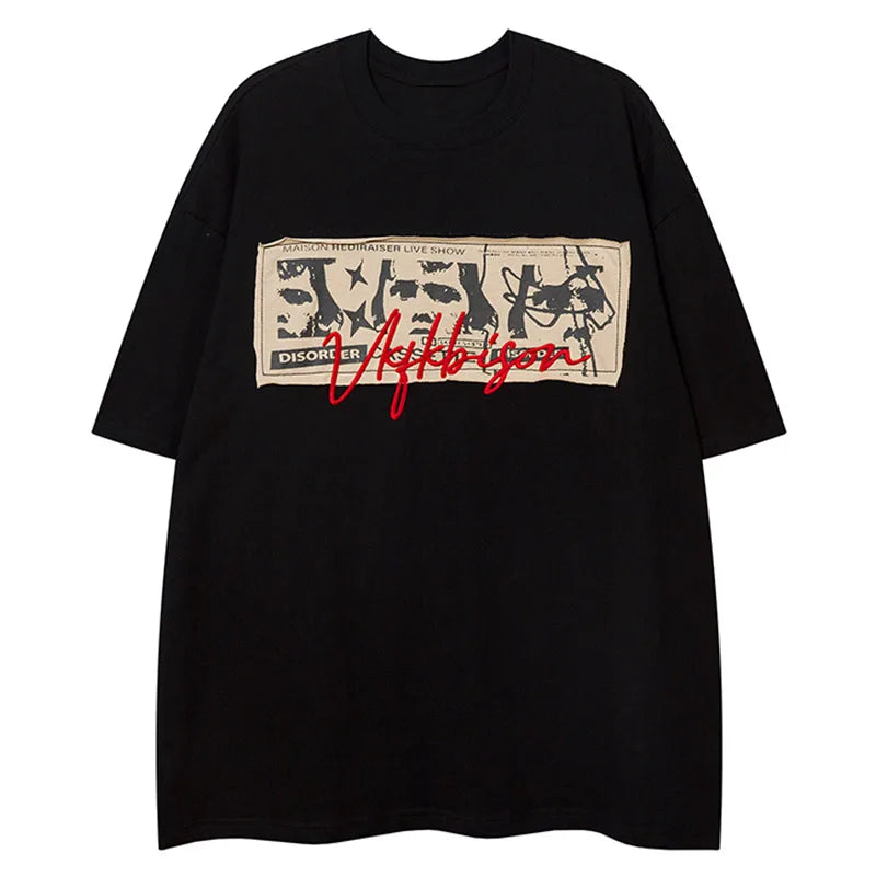 Retro Patch Hip Hop Oversized Y2K T-Shirts - true-deals-club