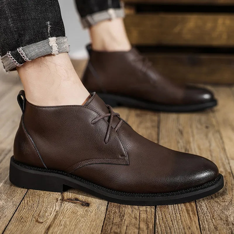 Men's Genuine Leather Casual Business Chelsea Boots - true-deals-club