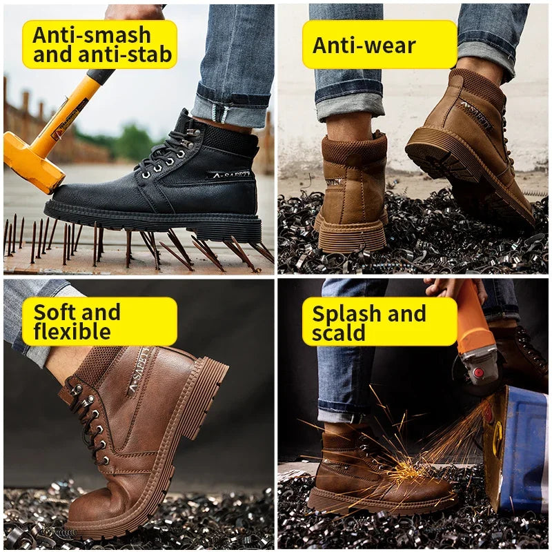 Steel Toe Safety Boots: Men's Fashion Work Sneakers - true-deals-club