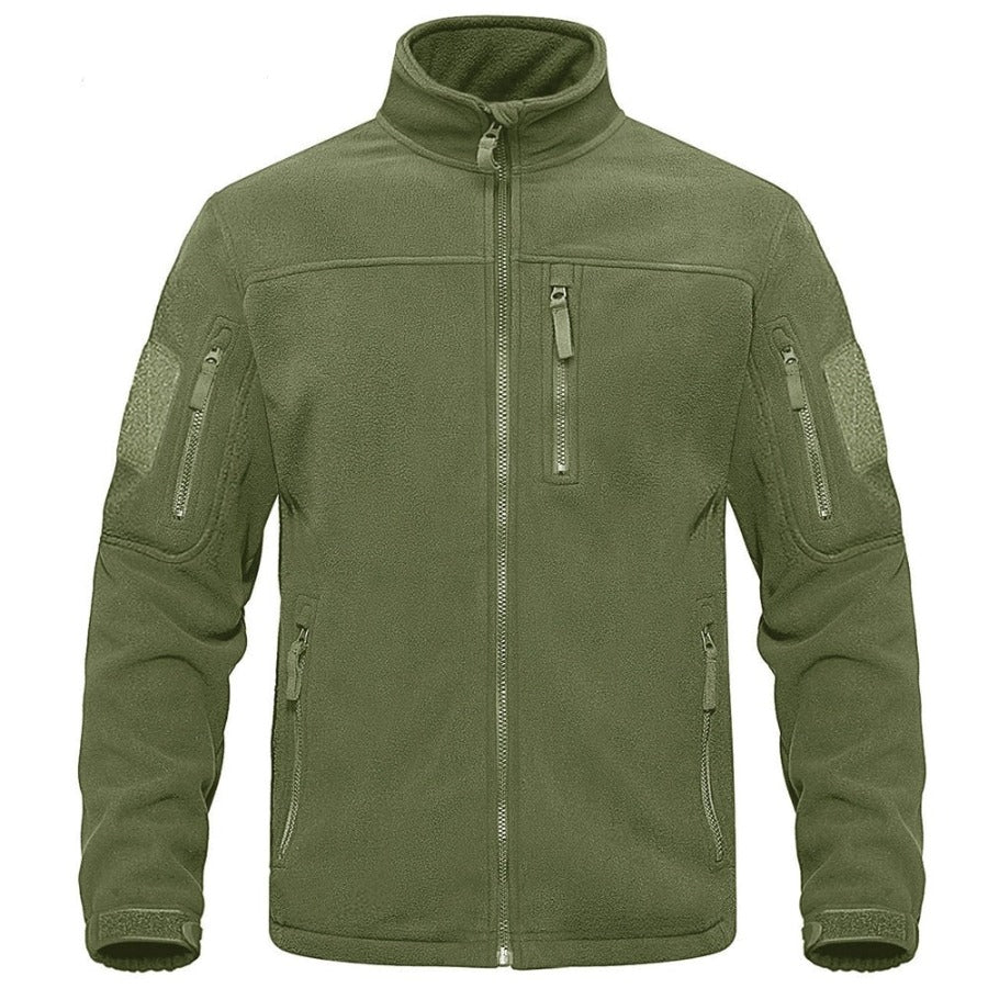 Tactical Warmth and Style: Men's Full-Zip Fleece Jacket - true-deals-club