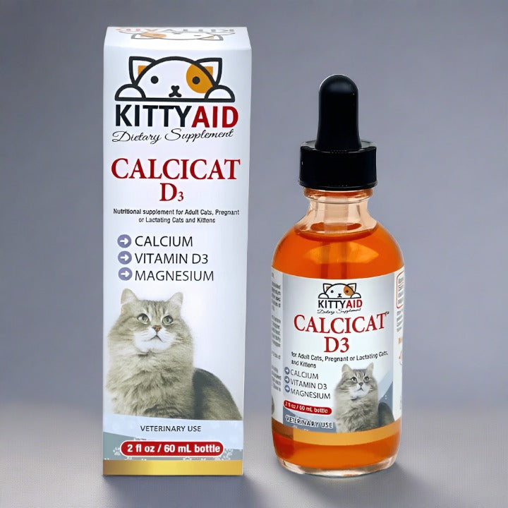 CALCICAT D3 Calcium and Vitamins for Healthy Bones in Cats | 2 fl oz. - true-deals-club