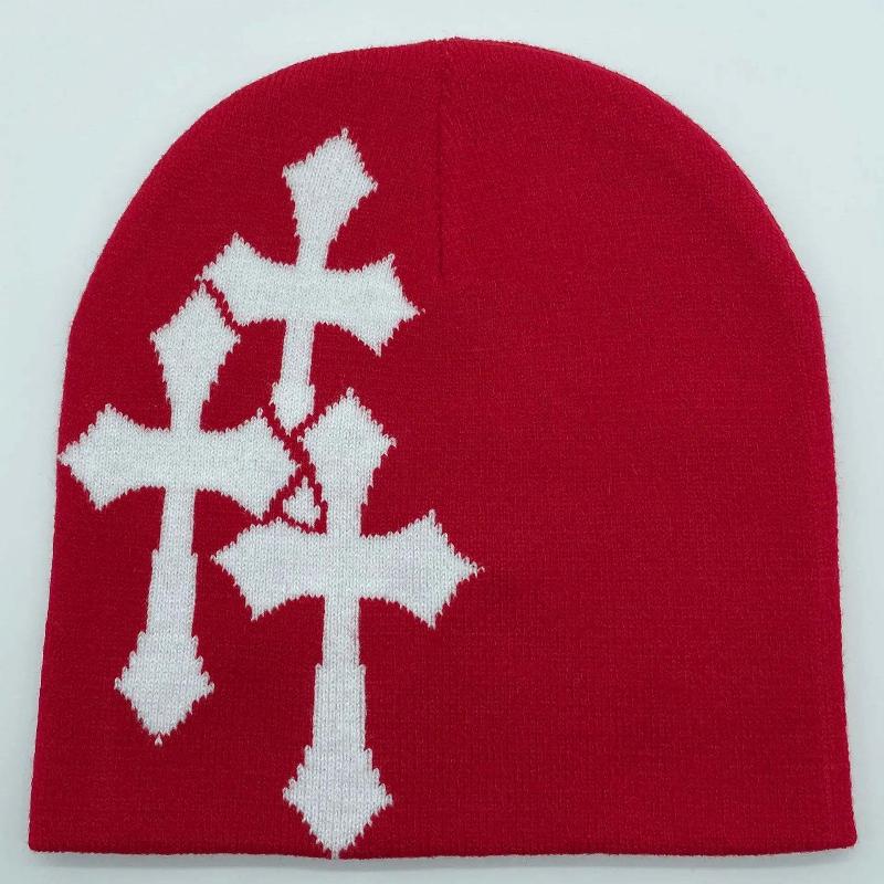 Cross Knitted Beanies: Streetwear Wool Beanie - true-deals-club