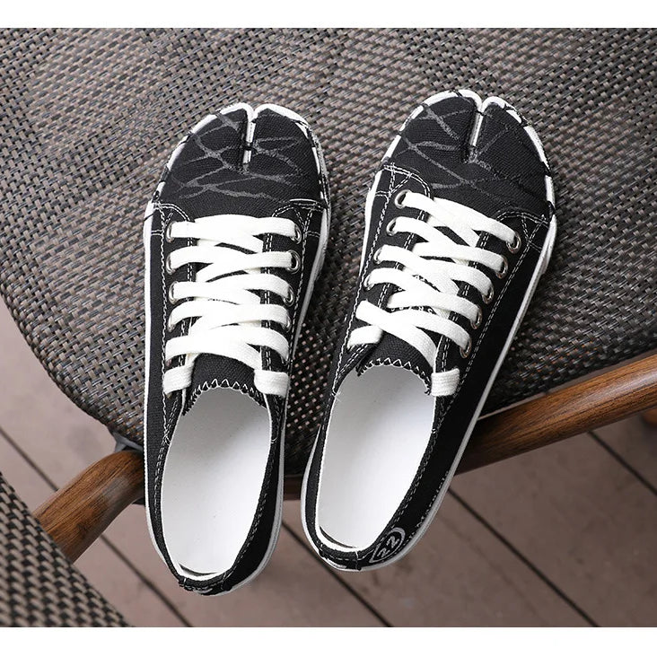 Tabi Splashing Ink Canvas Shoes - Women's Split Toe Footwear - true-deals-club