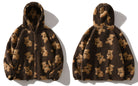 Unisex Furry Bear Streetwear Zip-up Jacket - True-Deals-Club
