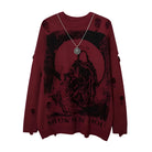 Oversized Priest Salvation Knitwear - Ripped Pullover Sweater - true deals club