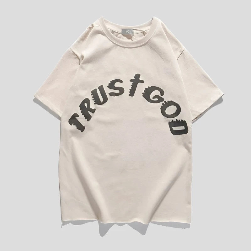 Trust God Printed Men Cotton T-Shirt - true-deals-club
