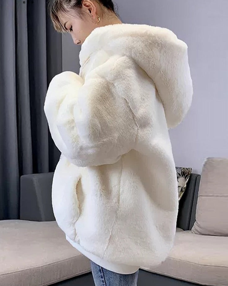 Women's Warm Fluffy Loose Hoodie - true-deals-club