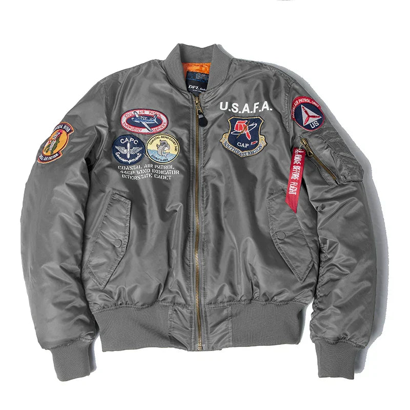 Top Gun Bomber Jacket - Vintage Pilot Embroidery Jacket - true deals club