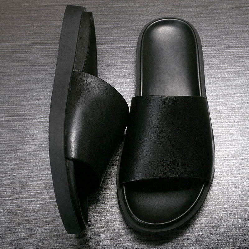 Men's Elegant Leather Slides - true-deals-club