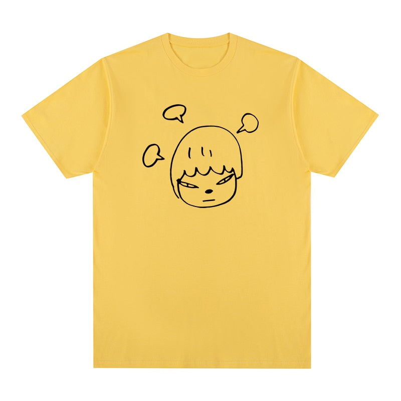 Unisex Short Sleeve Yoshitomo Nara Print T-shirts - True-Deals-Club