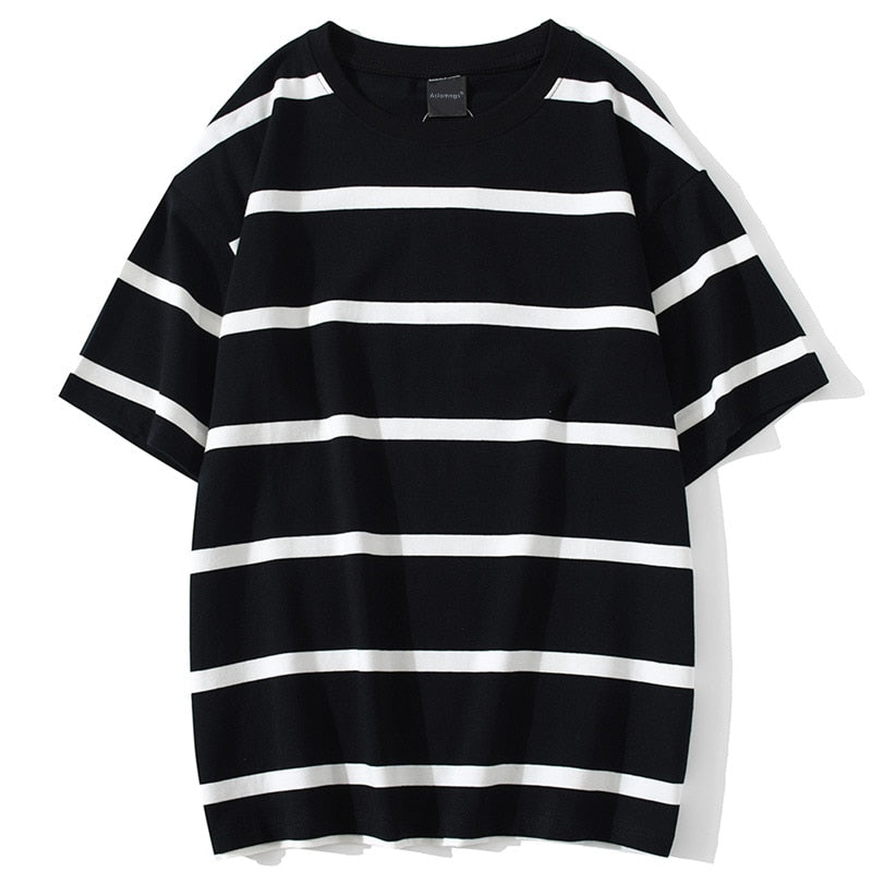 Striped Streetwear All-Match T-shirts for Men - true-deals-club
