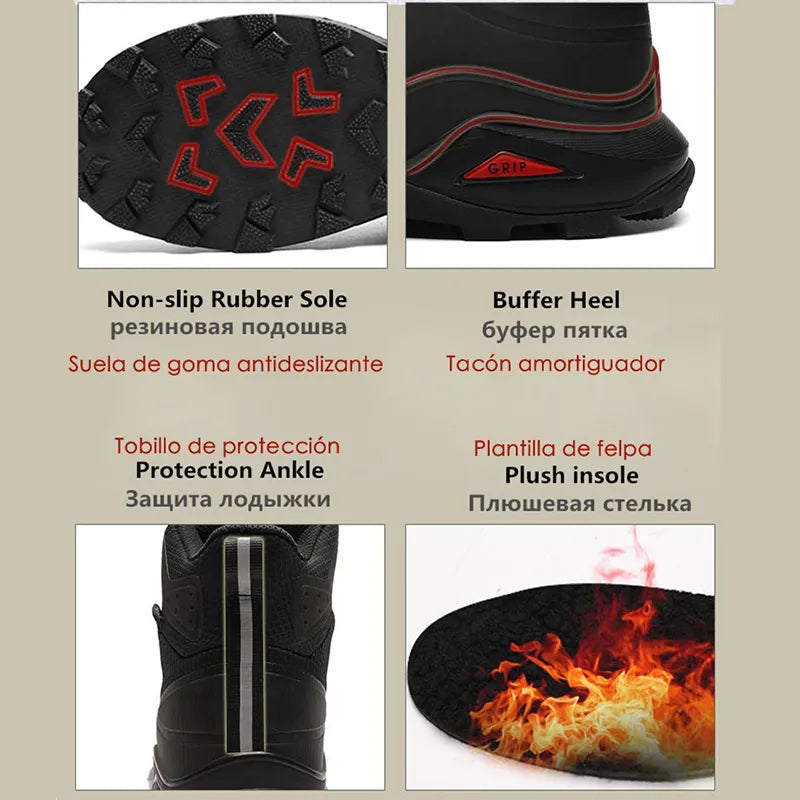 Warm Non-Slip Men's Winter Boots - High Quality for Outdoor Trekking - True-Deals-Club