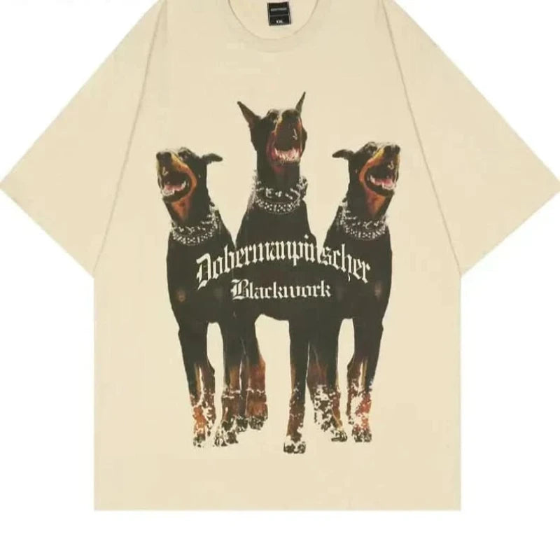 Cotton Doberman T shirt Oversized for Men - true-deals-club