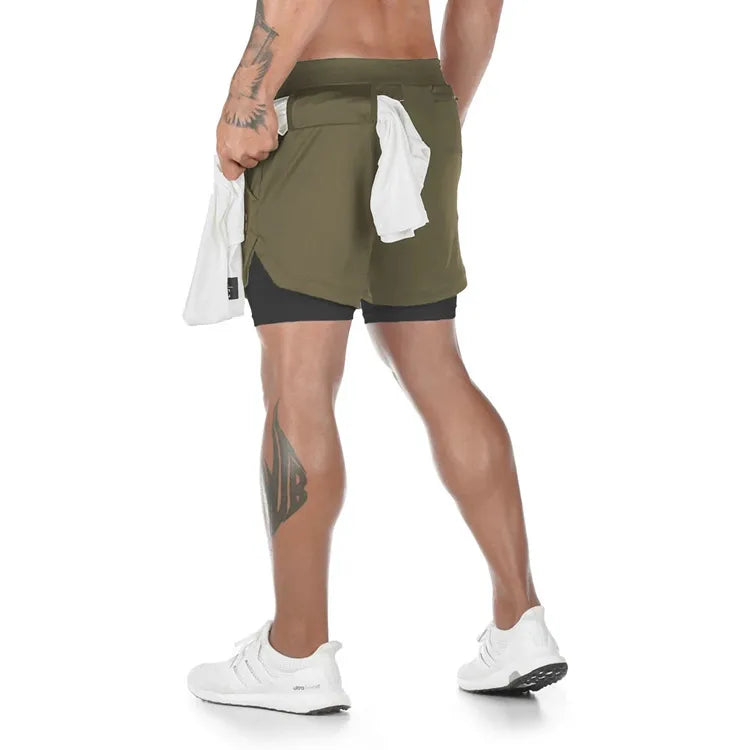 2-in-1 Running & Gym Mens Quick Dry Shorts - true-deals-club