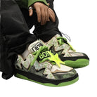 Broken Style Camo Print Green Sneakers - true-deals-club