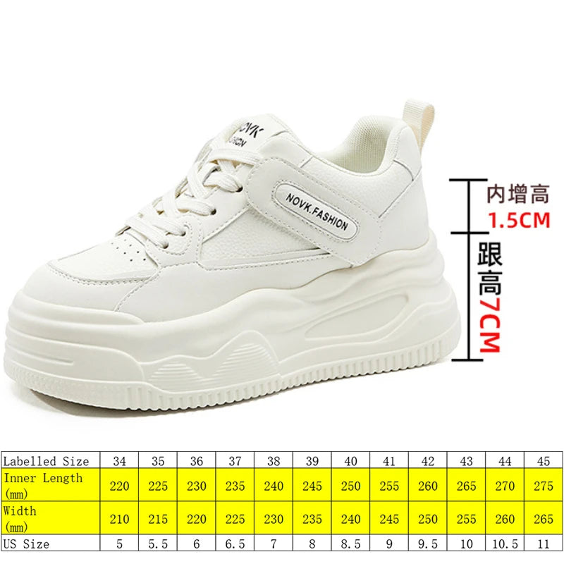 Platform Sneakers: Chunky 8.5cm Comfortable Women’s Shoes - true deals club