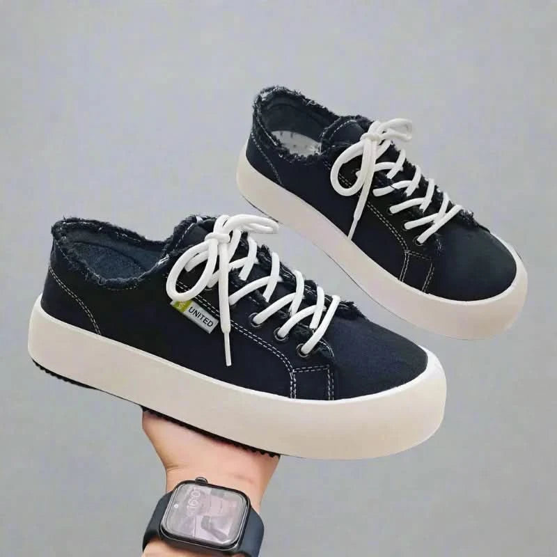 Canvas Men's Casual Lace-Up Platform Sneakers Plimsolls - true-deals-club