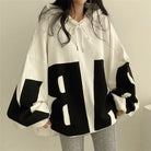 Big Letter Print Women's Hoodie Sweatshirt - True-Deals-Club
