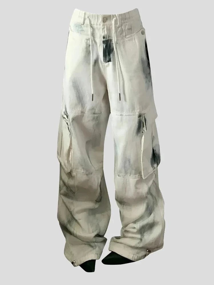 Y2K Baggy Jeans Women's White Cargo Trousers - true-deals-club