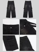Y2K Emo Korean Vintage Streetwear Black Cargo Baggy Jeans for Women - true-deals-club