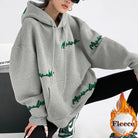 Fleece Letter Embroidery Hooded Unisex Sweatshirts - true-deals-club