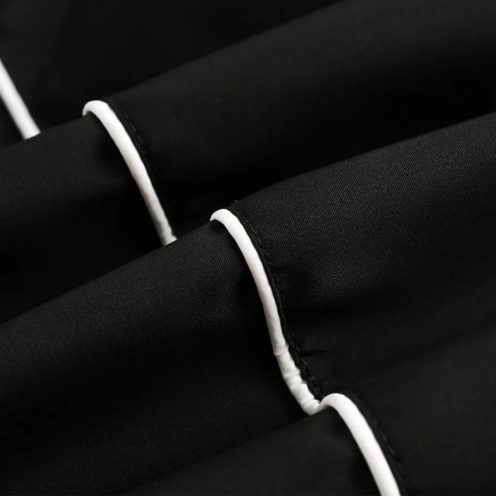Streetwear Color Patch Stand Collar Zipper Jacket - true-deals-club