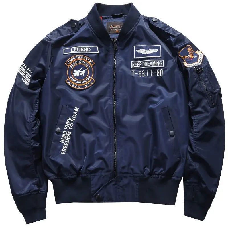 Aviator Bomber Jacket for Men: Air Force Baseball Style - true deals club