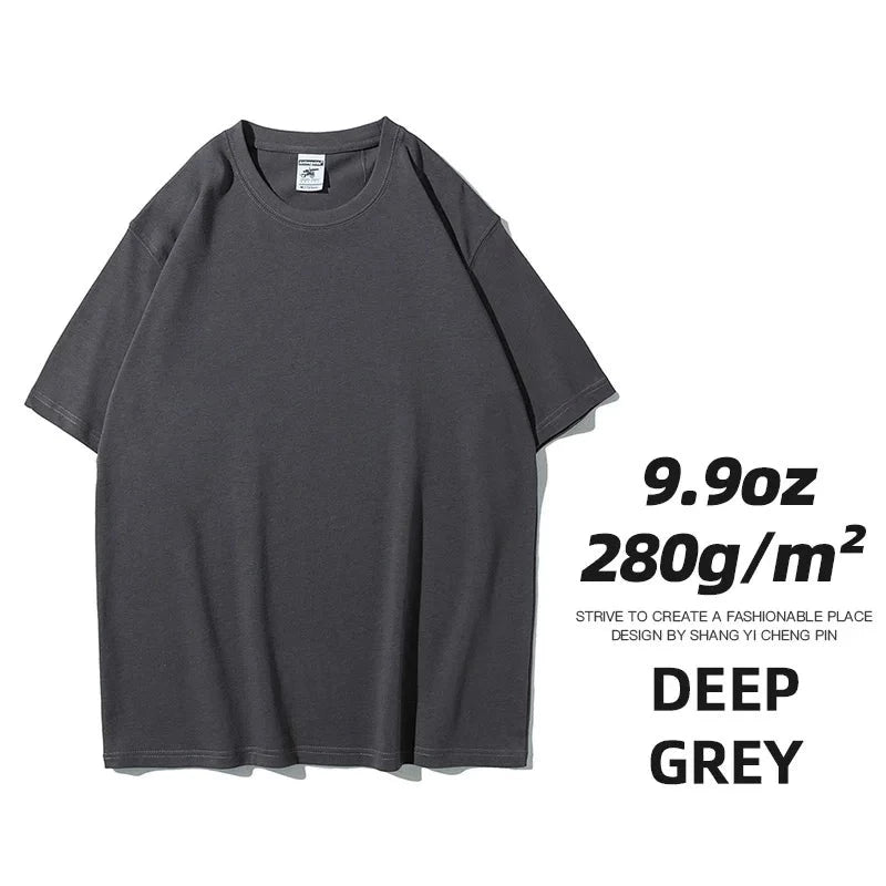 9.9oz High-Quality Oversized Unisex Heavy T-Shirt Solid Color - True-Deals-Club